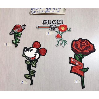sticker ủi vải hình hoa hồng đỏ 05 phụ kiện may mặc trang trí quần áo, handmade,DIY