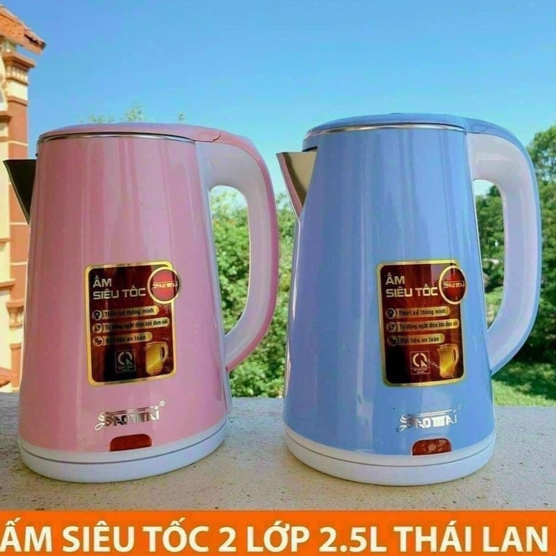 Ấm Đun Nước Siêu Tốc JIPLAI 2 Lớp Dung Tích 2,5l, Công Suất 1500W, Ruột Inox 304