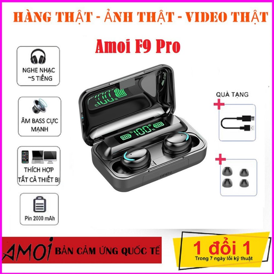 [Chính hãng 100%] Tai Nghe Bluetooth Mini Nhét Tai AMOI F9 PRO - Phiên Bản 2021 - BẢO HÀNH 12TH 1 ĐỔI 1 - RẺ NHẤT VN