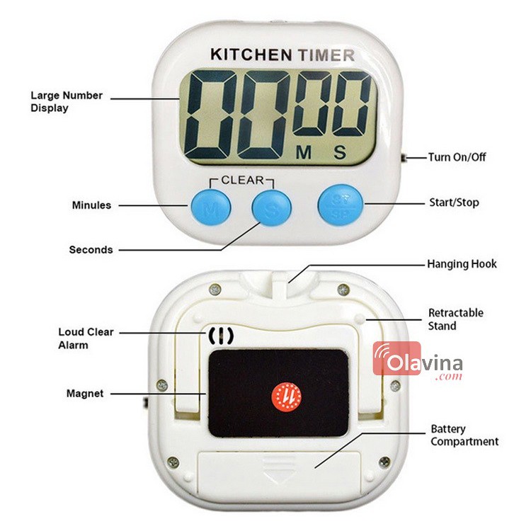 Đồng hồ báo ủ tê, hẹn giờ đắp mặt nạ Kitchen Timer JS-113