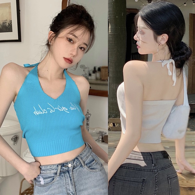 Dây đeo lưng nữ nhẹ nhàng chữ cái thêu dệt kim treo Cổ SExy nội thất mẫu mới mùa hè