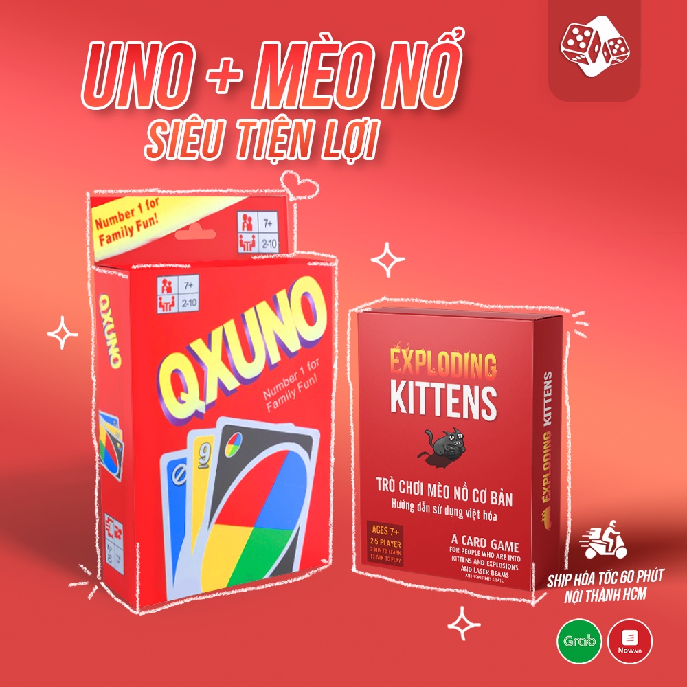 Combo Bài Mèo Nổ + UNO - TOP BOARDGAME - Siêu Tiện lợi