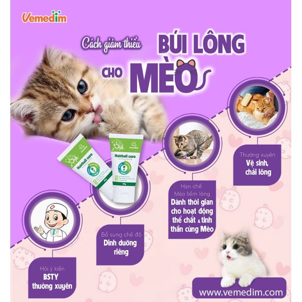 Gel Tiêu Búi Lông Chó Mèo Hairball Cure 40gr Ngừa Táo Bón, Nôn Mửa