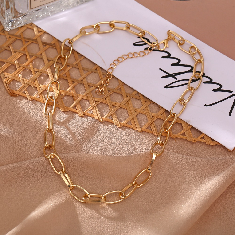 Trendy Gold Chain Necklaces Women Punk Collar Chokers  Dây Chuyền Kiểu Dây Xích Cho Nữ Vòng Cổ