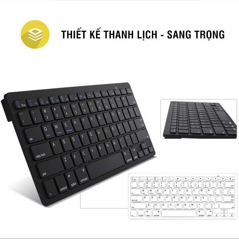 Bàn phím bluetooth dùng được cho Laptop điện thoại kiểu dáng mỏng nhẹ sang trọng mang đi tiện dụng