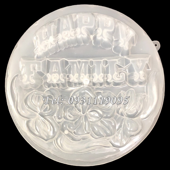 Khuôn rau câu sinh nhật gia đình hạnh phúc Happy Family – Khuôn hình tròn loại 20 cm – Mã số 1179