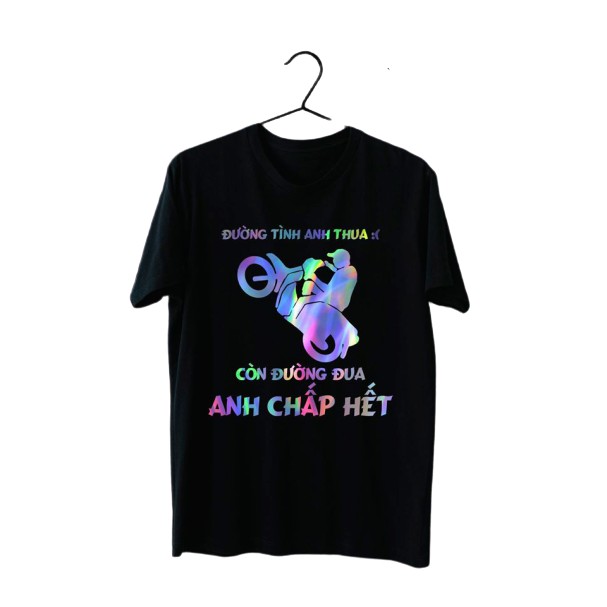 Áo phông phản quang bảy màu Đường tình anh thua, form rộng tay lỡ chất Cotton freesize cho nam và nữ MODY