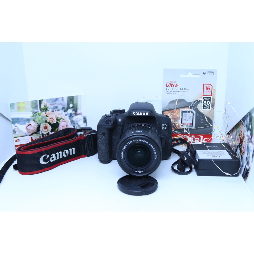 Máy ảnh canon 750D kèm ống 18-55mm is STM