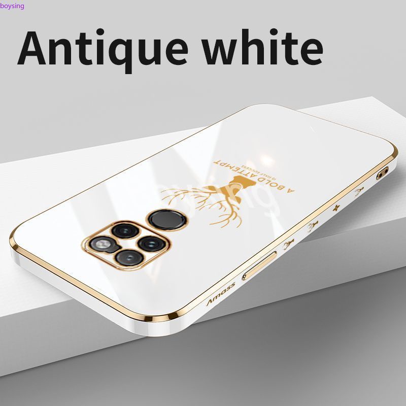 Ốp Điện Thoại Hình Vuông Mạ Màu Siêu Mỏng Họa Tiết Đầu Hươu Sang Trọng Cho Huawei Mate 10 10 Pro 20 20 Pro
