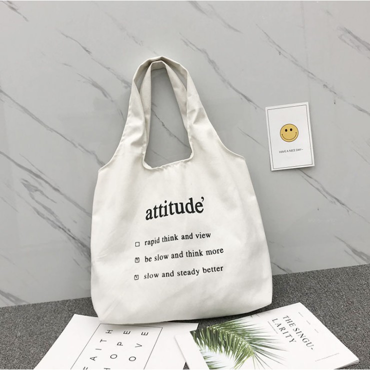 Túi tote Vải canvas mềm Đẹp Cực Hot có khóa miệng đựng vừa a4 tặng quà xinh
