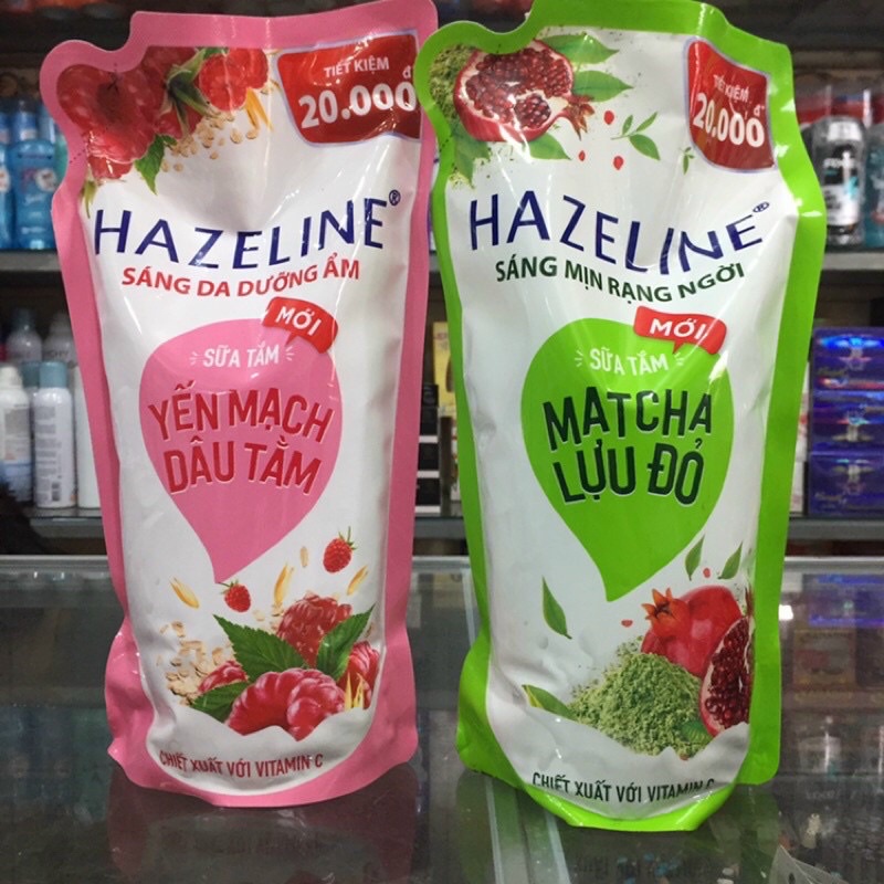 Sữa tắm dưỡng da trắng sáng Hazeline Túi 900gr