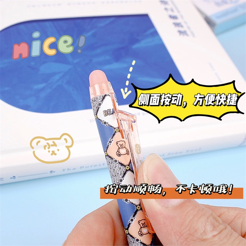 Bút Mực Gel Ngòi 0.5mm Họa Tiết Hoạt Hình Có Thể Xóa Được