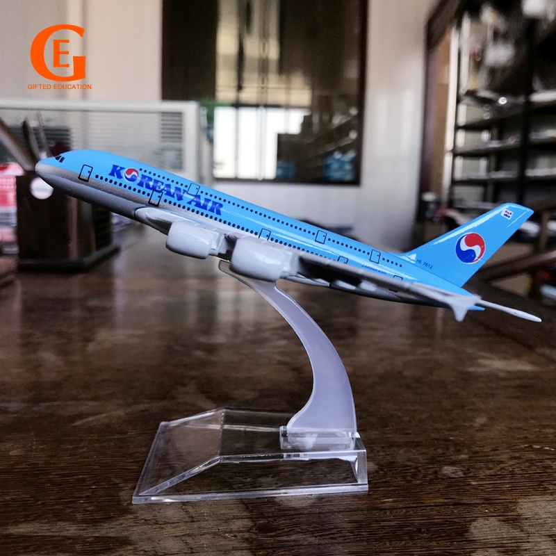 16cm Hàn Quốc Air A380 Mẫu Máy Bay Airbus 380 Máy Bay Diecast Hợp Kim Kim Loại Máy Bay Mô Hình