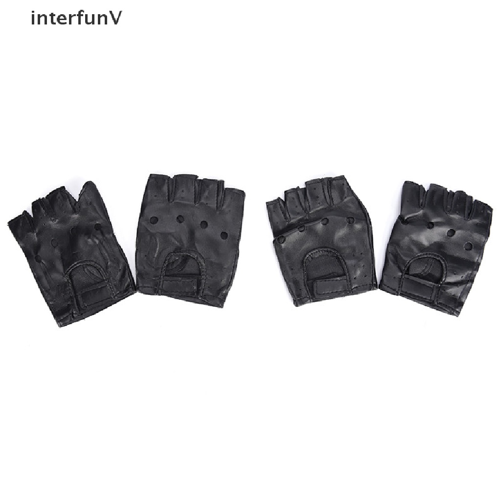 Găng Tay Da PU Hở Ngón Dùng Lái Xe Mô Tô Cho Nam Và Nữ