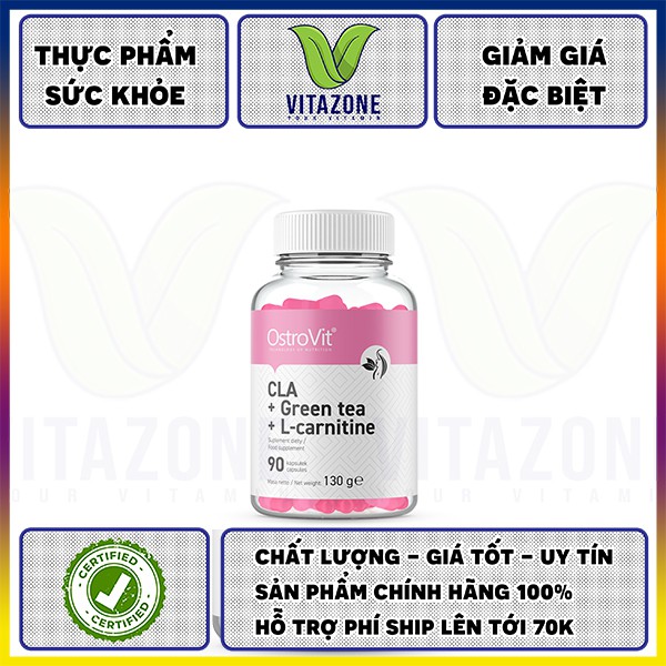 [Freeship] Viên Giảm Mỡ Tự Nhiên Ostrovit CLA + Green Tea + L-Carnitine 90 Viên | BigBuy360 - bigbuy360.vn