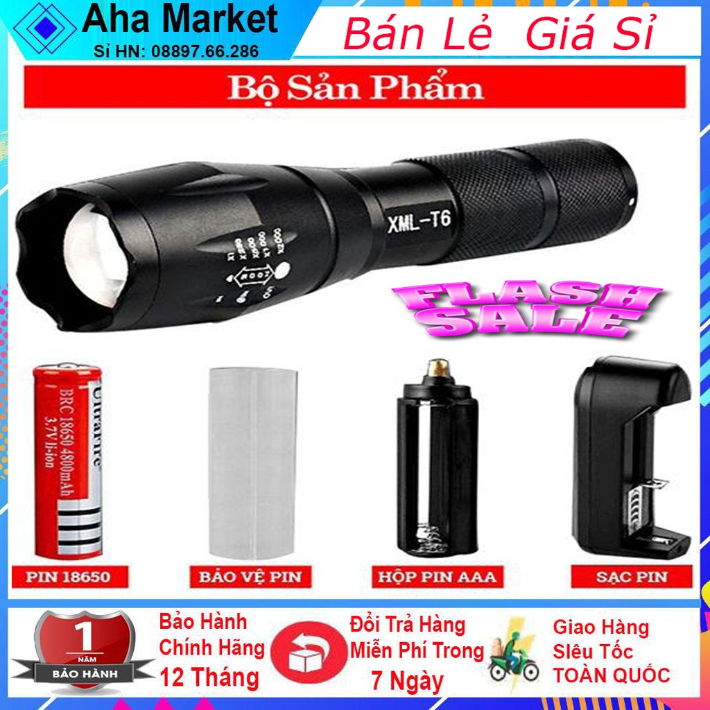 💖Đèn Pin Siêu Sáng💖/LOẠI TỐT/ Đèn Pin Siêu Sáng Mini Nguyên Khối XML-T6 (Tặng Kèm Hộp Đựng Sang Trọng)