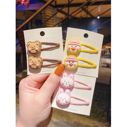Kẹp Tóc Hoạ Tiết Hoạt Hình Dễ Thương Xinh Xắn Kiểu Hàn Quốc