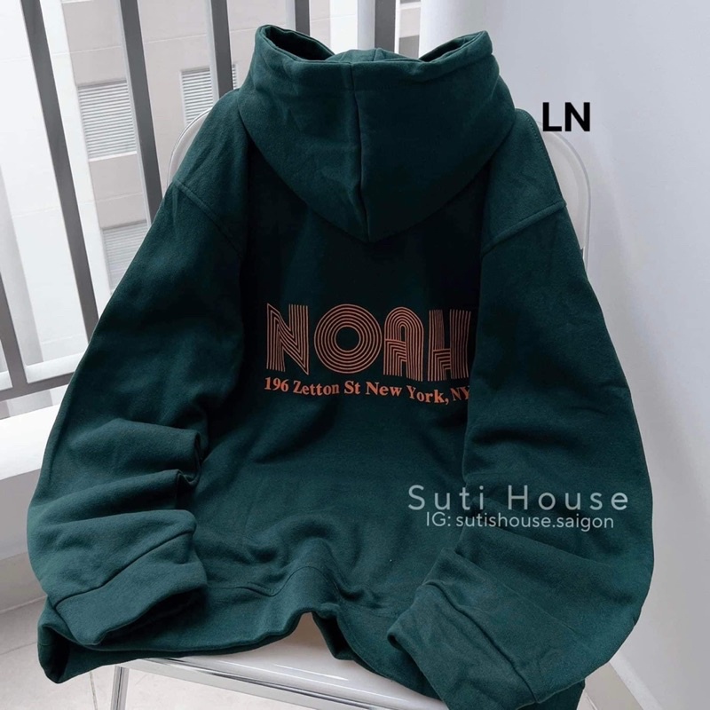 Áo hoodie Noah chữ cam mũ 2 lớp TH6