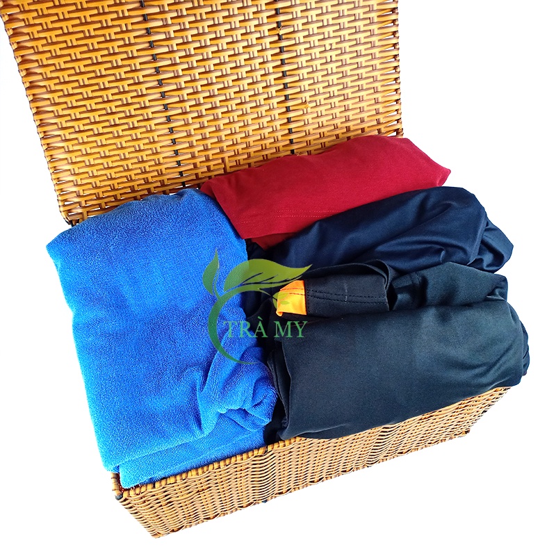 Rương Mây Nhựa Đan Khung Sắt Sơn Tĩnh Điện Chữ Nhật Có Nắp Sắp Xếp Quần Áo Gia Đình, Khách Sạn, Spa, Resort Tiện Lợi
