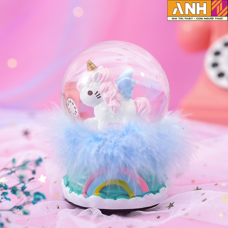 Hộp nhạc quả cầu pha lê tuyết kim sa cảm ứng - Hộp âm nhạc quà tặng sinh nhật ko