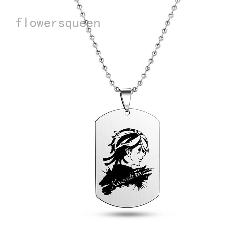 flowersqueen Vòng cổ Kim Loại Mặt Tròn Khắc Chữ Tokyo Revengers
