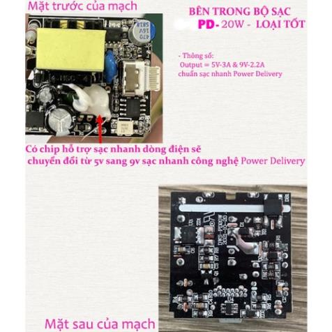 Bộ Sạc Nhanh PD 20W Cho IP8/X/11/12/13 USB-C To Cáp Sạc Nhanh