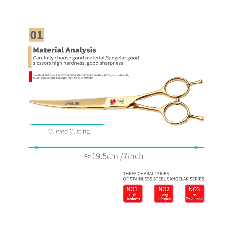 Sangelar Kéo Cắt Tỉa Lông Thú Cưng 7 inch Chuyên Nghiệp