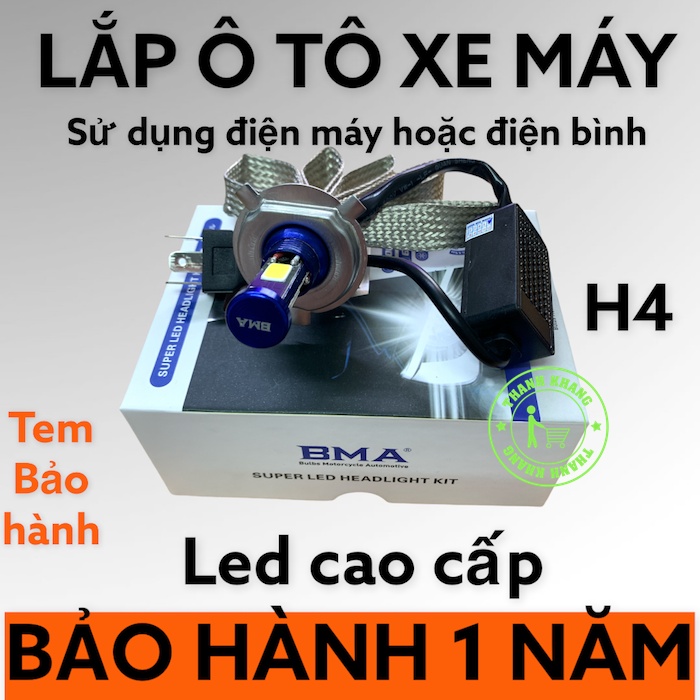 Đèn pha led 3 tim BMA-DPL-Z3 H4 chính hãng siêu sáng bảo hành 1 năm gắn pha xe máy Thanh Khang