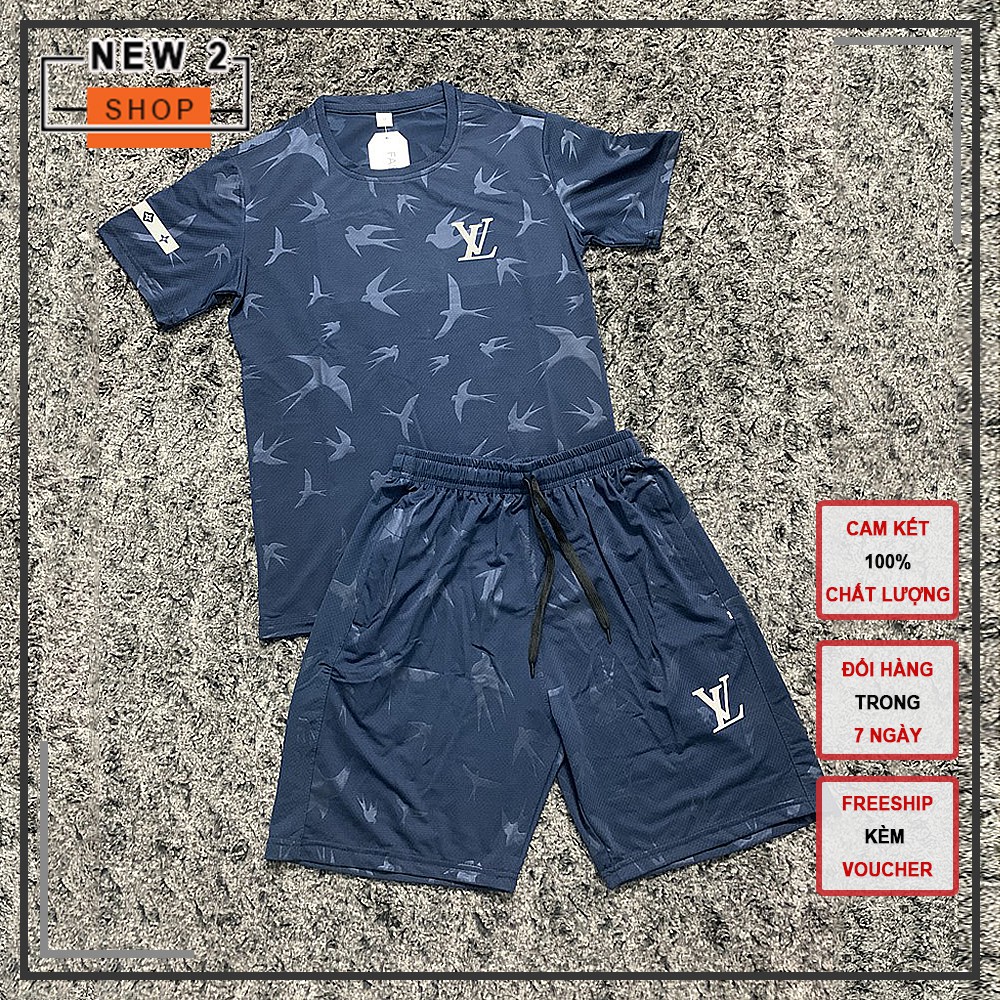 Bộ thể thao nam -Bộ hè nam cọc tay 3d vải thông hơi kim cương lạnh thoáng mát thấm hút mồ hôi thích hợp chơi thể thao