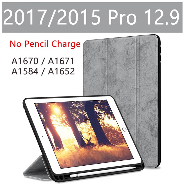 Ốp Máy Tính Bảng Bằng TPU Và Da PU Mềm Kèm Ngăn Đựng Bút Cho iPad Pro 12.9 2018 2017 2015 Premium iPad Pro 12.9 2018