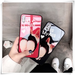 ốp lưng iphone 7 plus lưng kính cường lực kiss my ass chó corgi cho iphone 6 đến 11 promax k281
