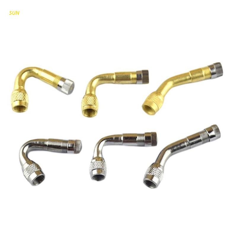 1 Van Lốp Xe Bằng Đồng Thau 45 / 90 / 135 Độ Kèm Đầu Nối Dài Cho Xe Tải / Xe Máy