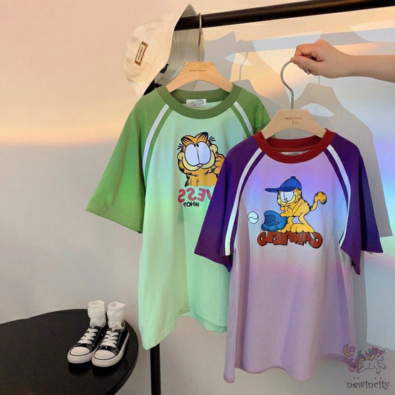 Đầm tay ngắn in hoạt hình phong cách mùa hè Hàn Quốc cho bé gái