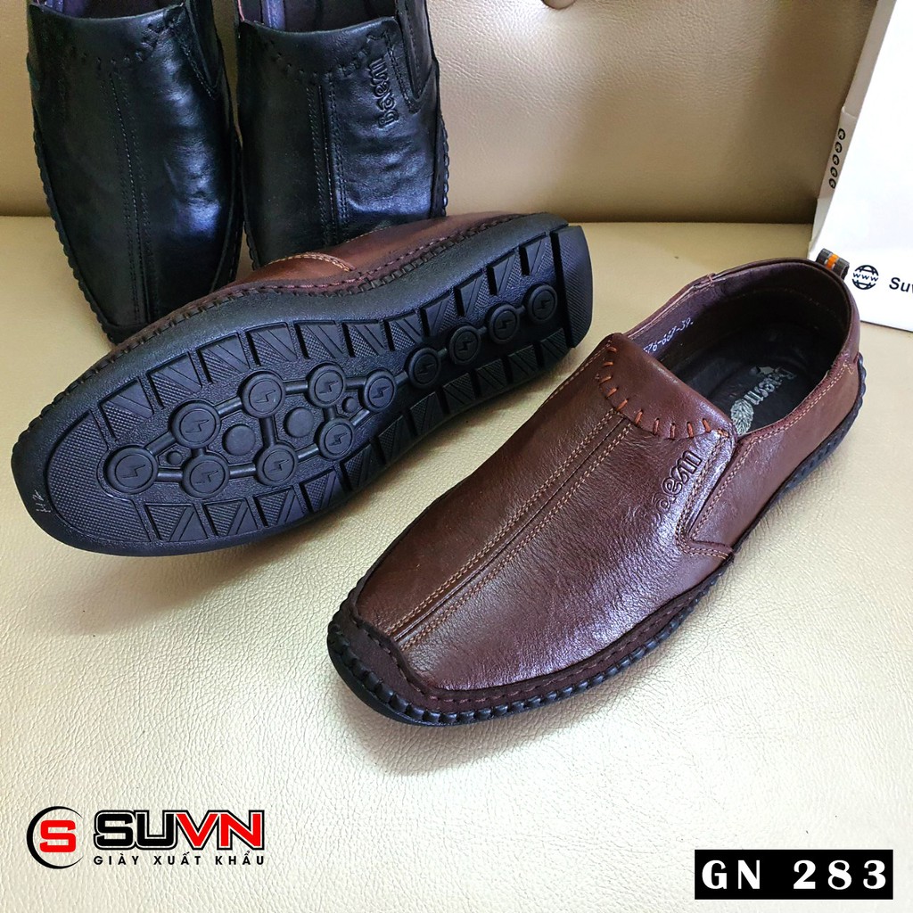 Giày Lười Da thật Siêu Mềm - Cực Êm, Bảo hành 12 Tháng, mã số GN283