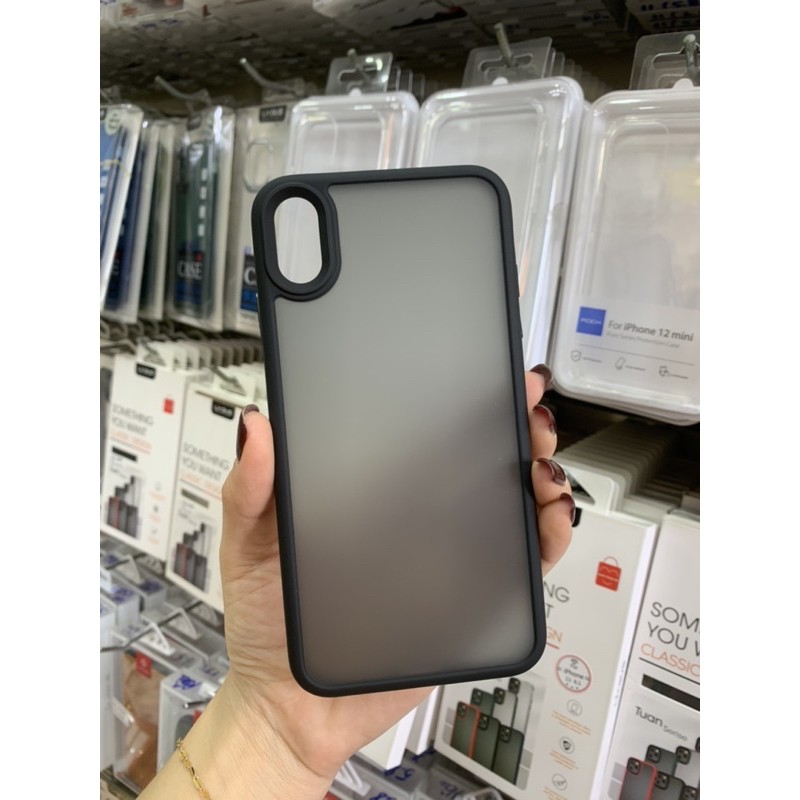 Ốp Lưng Nhám Viền Màu LIKGUS Iphone X/ Xs/ Xs Max Chống Bám Vân Tay - Hàng Chính Hãng