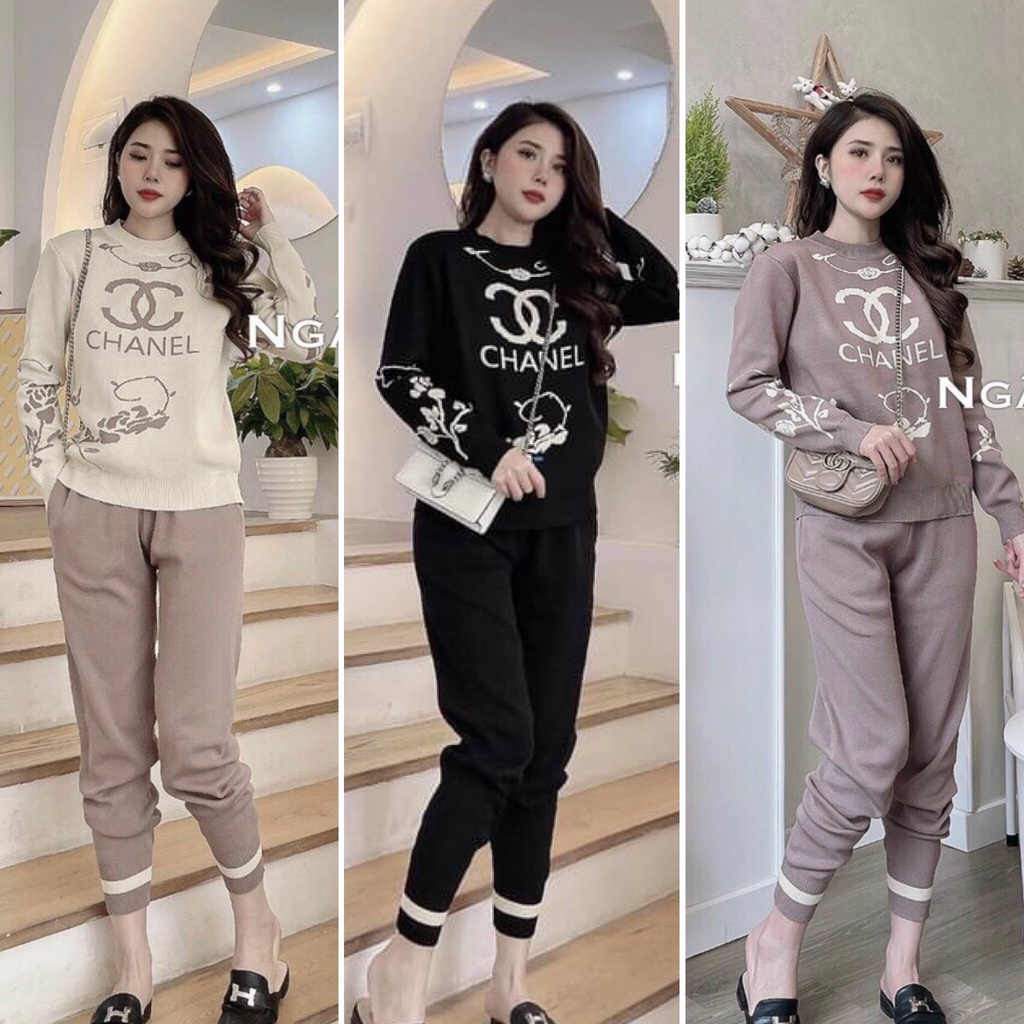 Set bộ len hoa hồng hot hit hàng QC