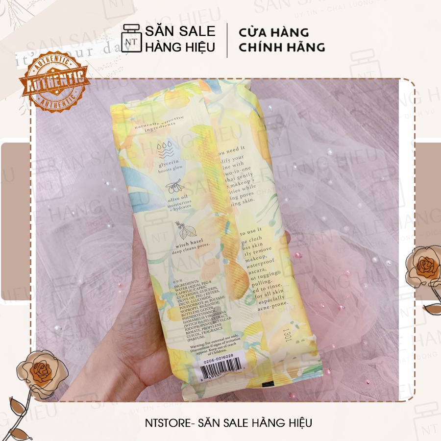 Khăn tẩy trang tiện lợi Julep Beauty Makeup Remover Towelettes Witch Hazel 60M