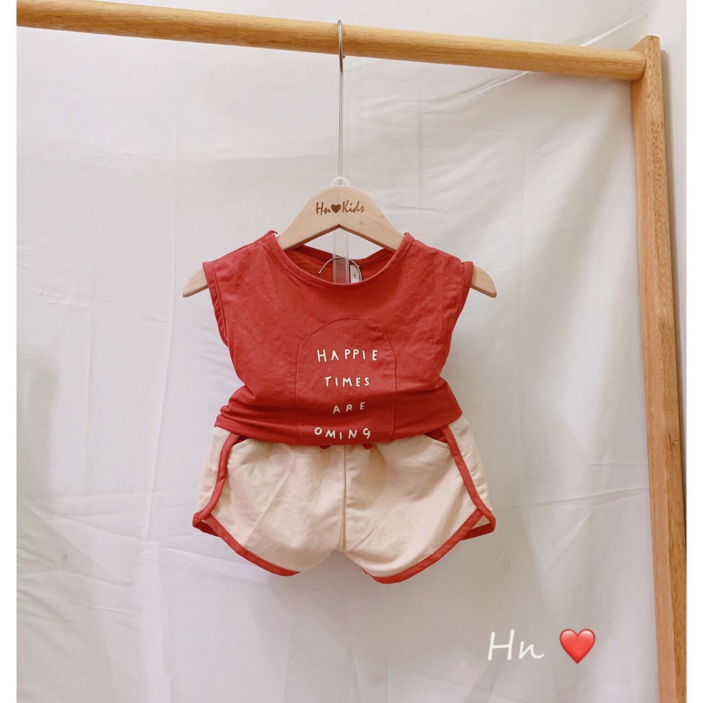 Bộ Ba Lỗ Chất Cotton Đũi Happie Chạy Viền Cho Bé NamkidShop (QATE293)