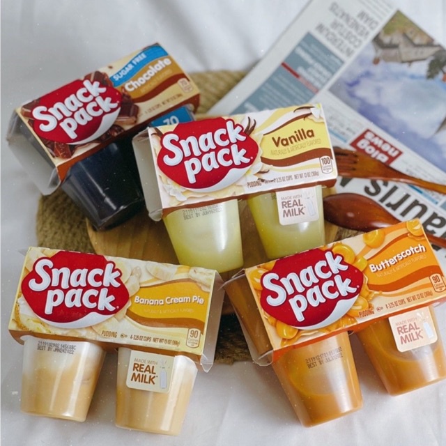 Váng Sữa Pudding Snack Pack Mỹ Giàu Canxi Cho Bé