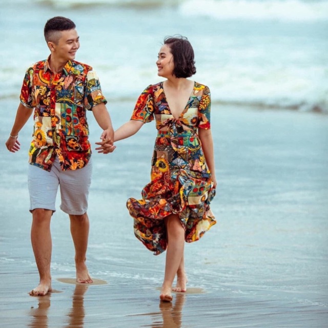 SET ÁO ĐÔI HOA LÁ ĐI BIỂN SIÊU HOT