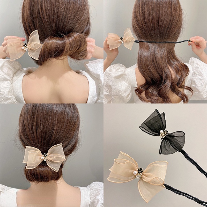 Dây Buộc Tóc Lưới Thắt Nơ Mới Thanh Lịch