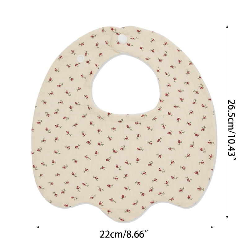 Yếm Ăn Cotton Hai Lớp In Họa Tiết Xinh Xắn Dành Cho Bé