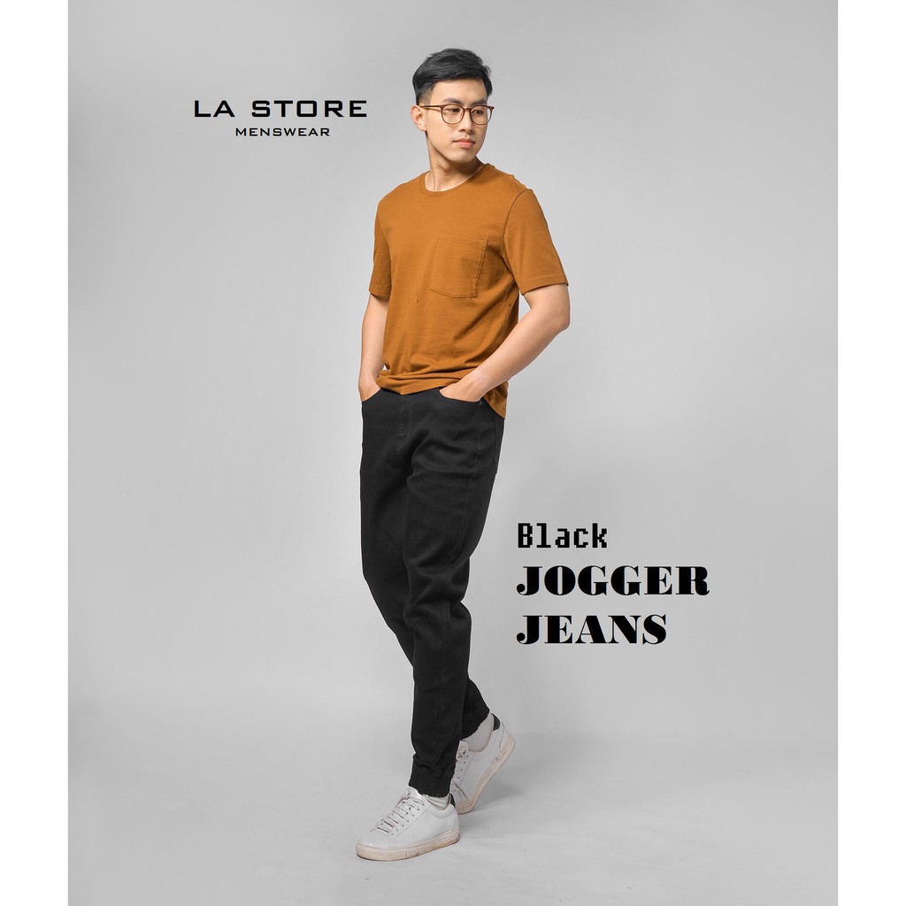 Quần jogger Routine - Quần jogger denim màu đen DPA015 - Shop LA STORE