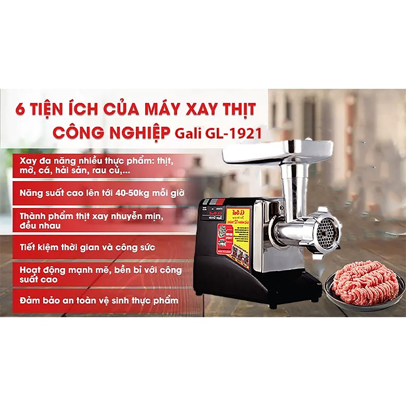 Máy xay thịt công nghiệp Gali GL-1921 - Hàng chính hãng