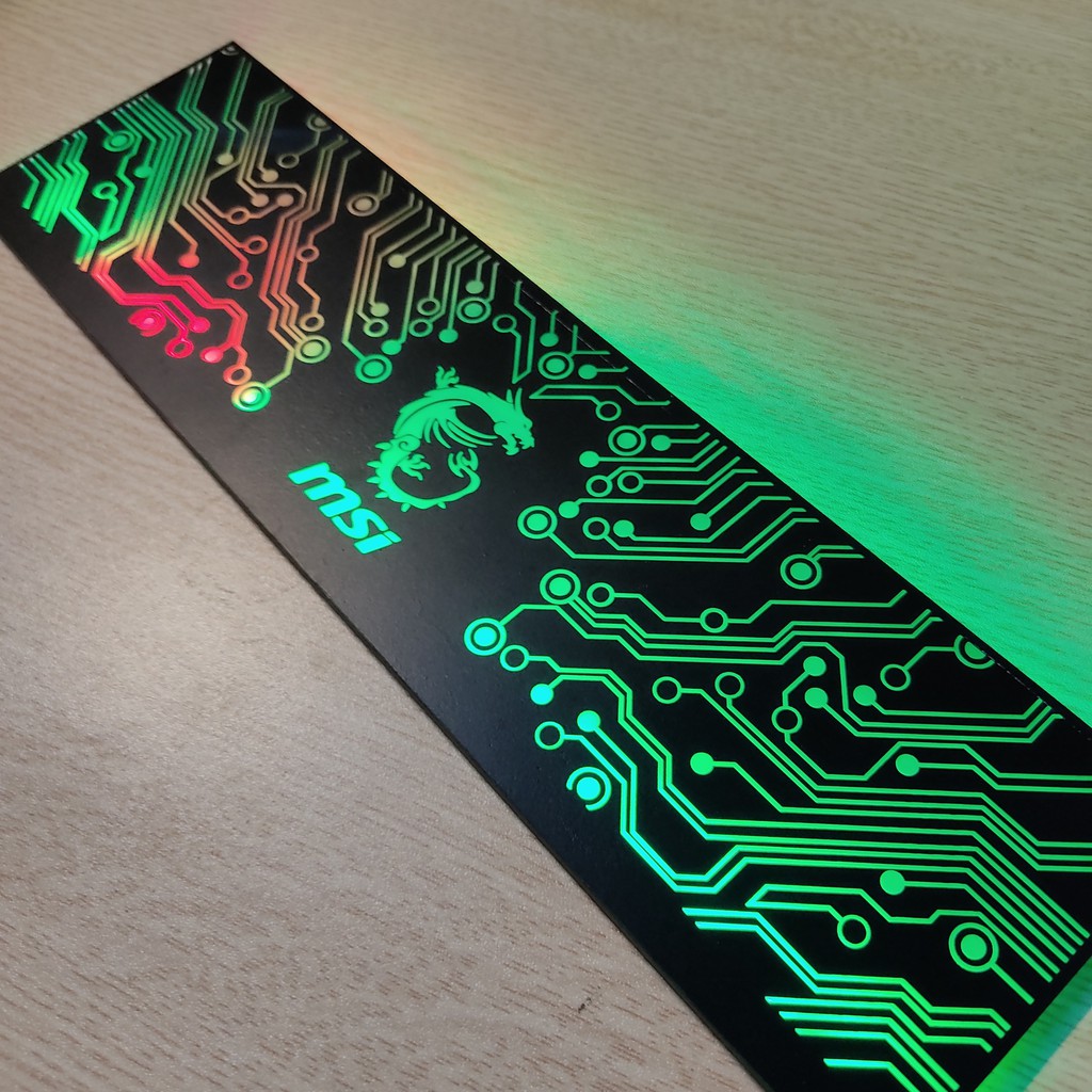 Tấm che nguồn PC Led RGB 5v ARGB logo MSI, đồng bộ màu Hub Coolmoon, hình mạch điện vô cực