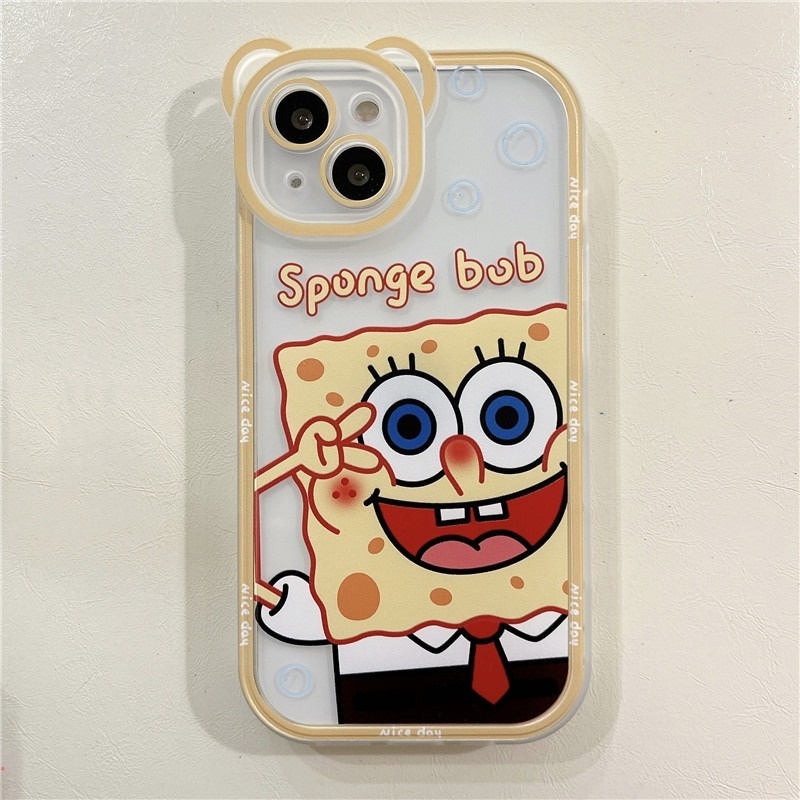 Ốp Điện Thoại TPU Nhám Trong Suốt Họa Tiết Hoạt Hình SpongeBob Cho IPhone 11 12 13 Pro Max Xs X Xr 8 7 6 Plus
