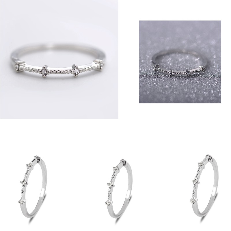 Set 4 Nhẫn Đeo Tay Kiểu Dáng Đơn Giản Phong Cách Hàn Quốc Dành Cho Nữ