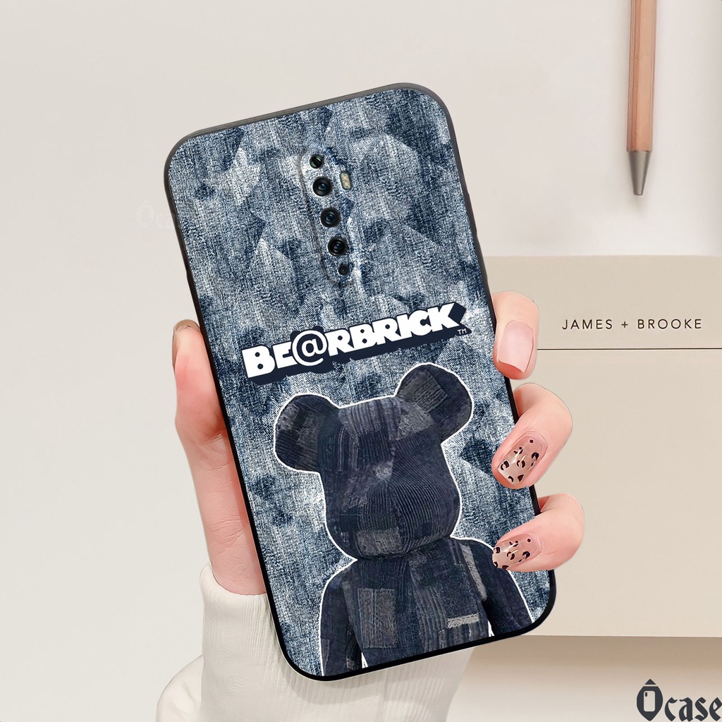 Ốp lưng Oppo Reno 2 / 2F / 2Z gấu cạnh viền vuông có bảo vệ camera