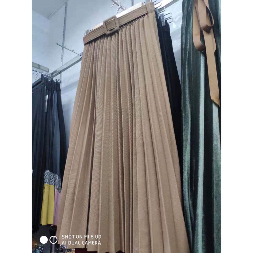 Chân váy xếp ly dáng dài - kèm đai cùng màu (ảnh thật sp) | BigBuy360 - bigbuy360.vn