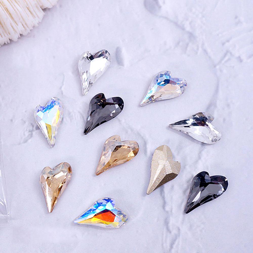 Móng Tay Hình Trái Tim Xinh Xắn Dành Cho Nữ|Kim Tuyến Nhiều Màu Sắc Đầu Nhọn Làm Trang Sức Thủ Công DIY|Ab